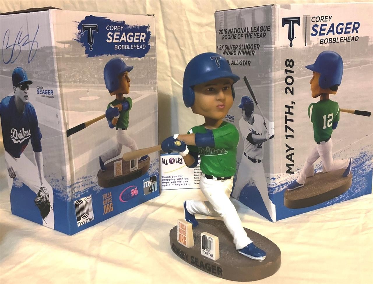 2018 TULSA DRILLERS COREY SEAGER SGA BOBBLEHEAD DODGERS ~ NIB