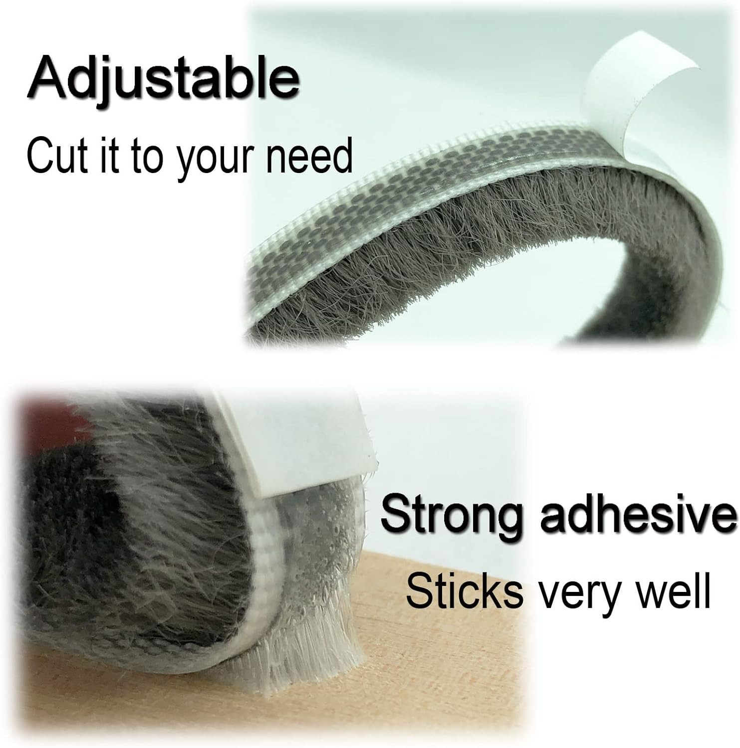 Felt Weather Stripping Door Seal Brush for Sliding Windows, Pile Self Adhesive W