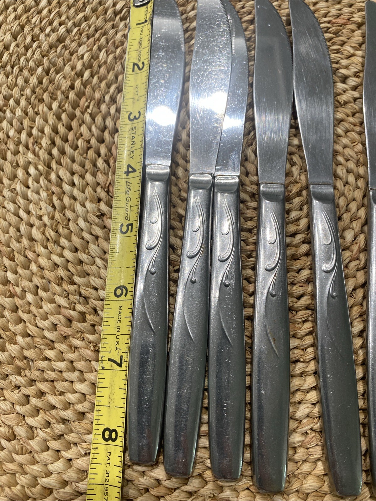 6 ISCO International Silver USA Dinner Knives Flatware