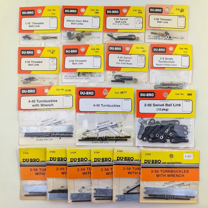 Bag of Du-Bro Turnbuckles and Threaded/Swivel/Aileron Horn Wire Ball Links
