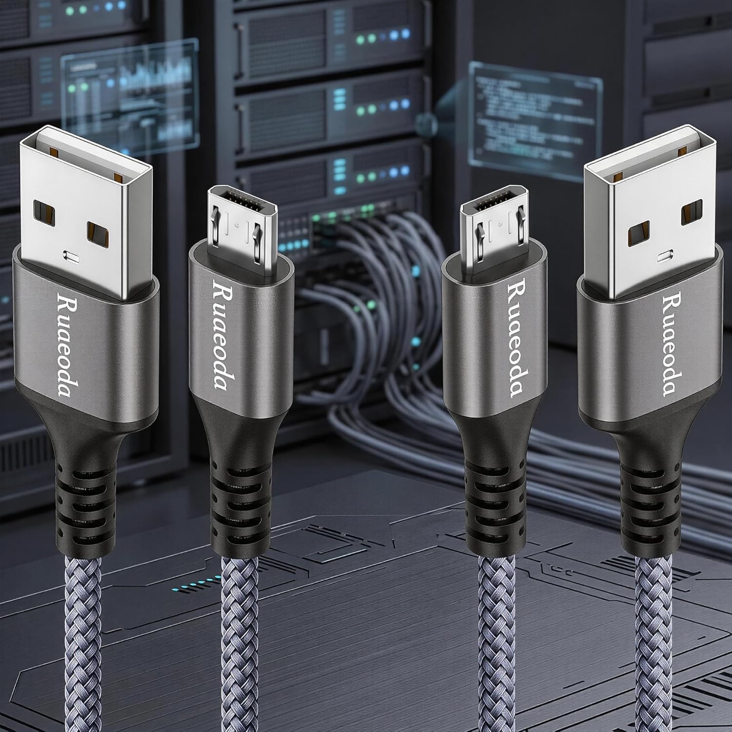 Fast Charging 6ft Heavy Duty Micro USB Cables - Pet Resistant & Versatile