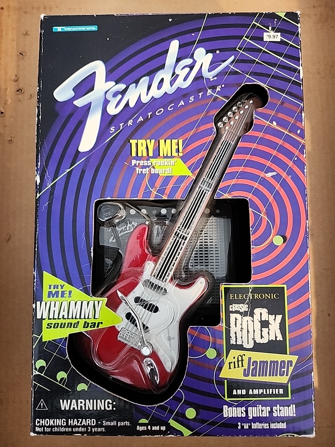 VTG 1996 Trendmasters Fender Stratocaster Classic FM RADIO & Playable Guitar!