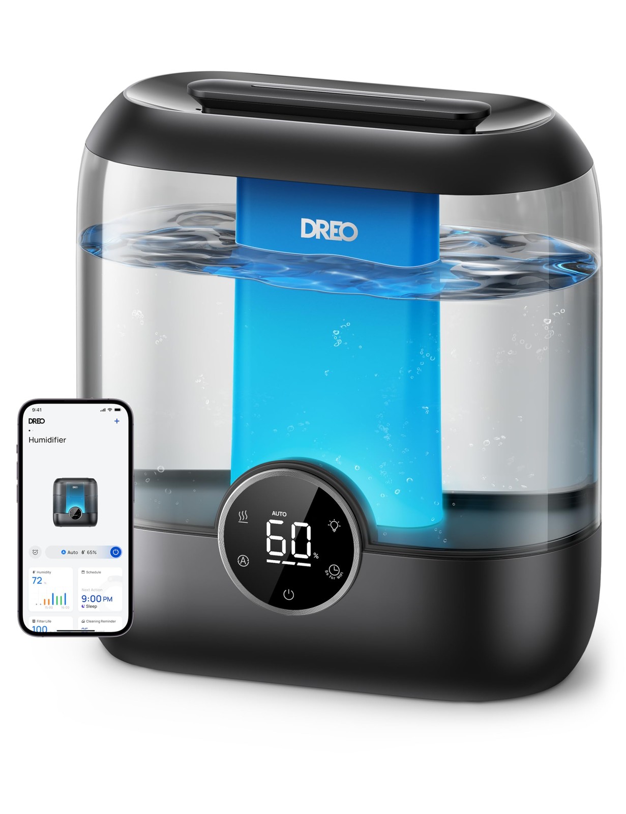 Dreo Smart Humidifiers For Bedroom 6L Top Fill Supersized Cool Mist Humidifier