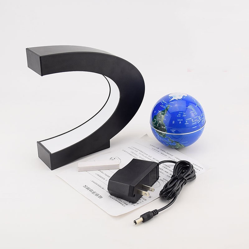 Magnetic Levitation Floating World Map Globe with C Shape Base, Floating Globe