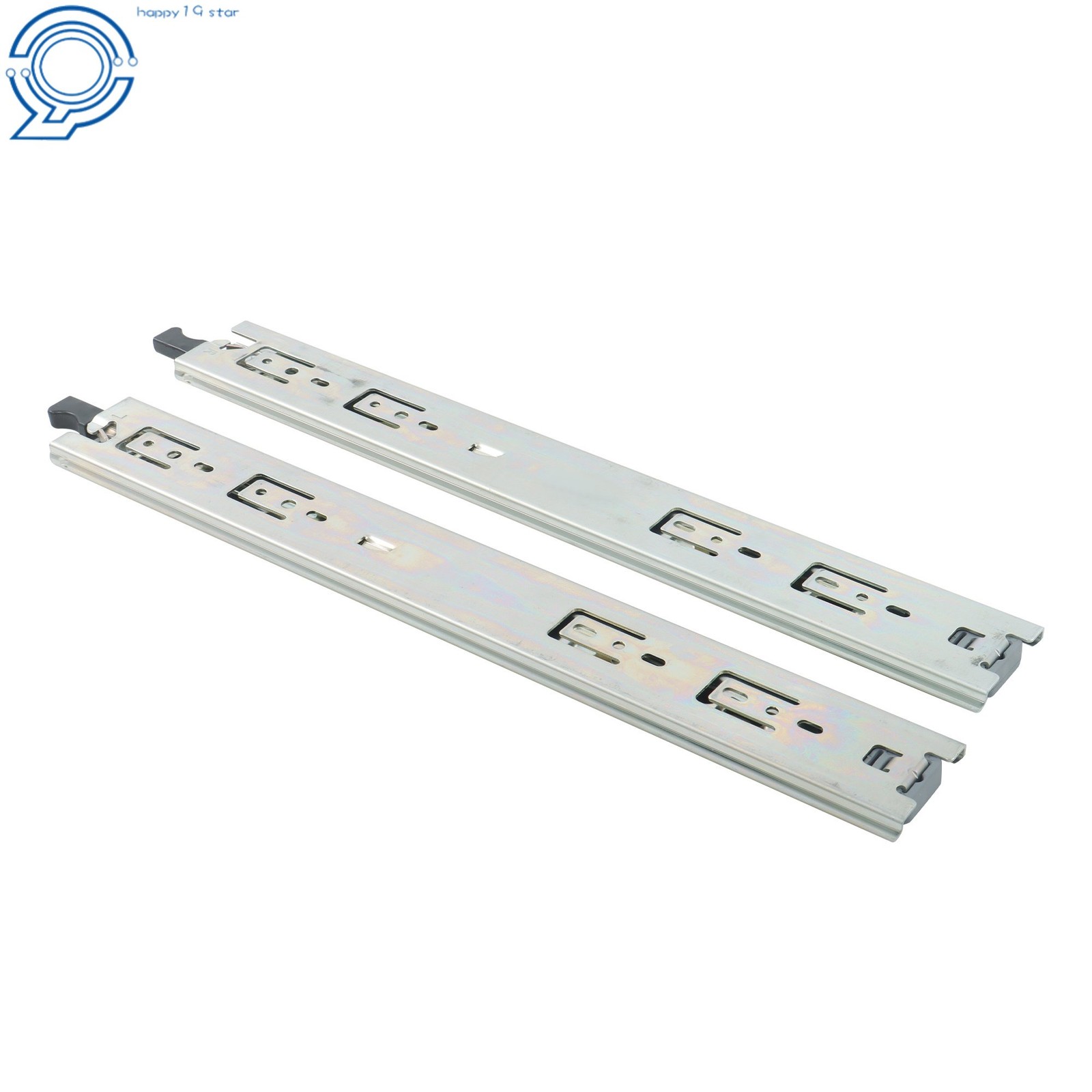 Smooth Ball Bearing Drawer Slides 16", Locking, 150 lb Load, Side Mount