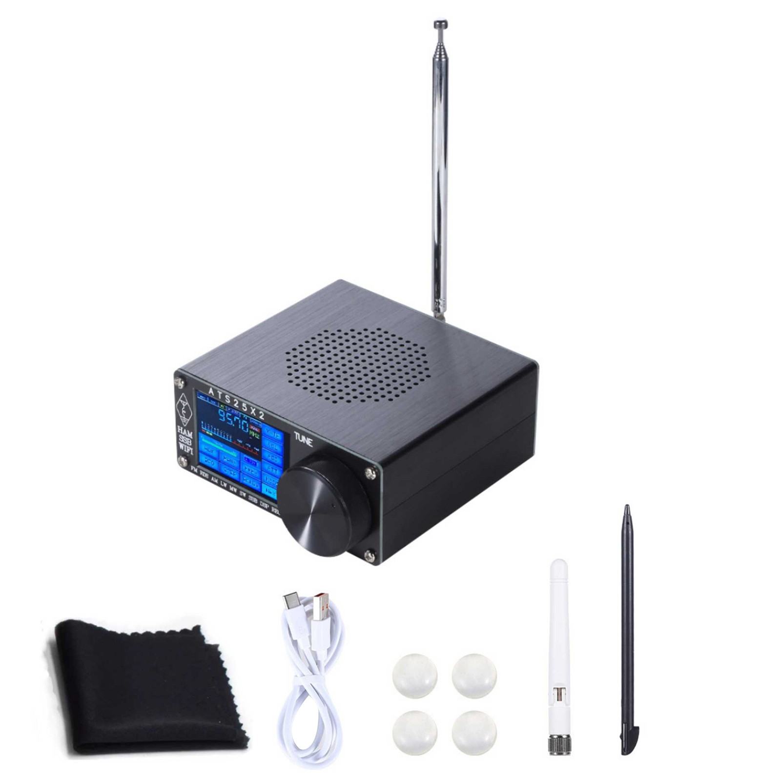 Black ATS25X2 WIFI Radio Receiver FM RDS AM LW MW SW SSB DSP All Band Receiver