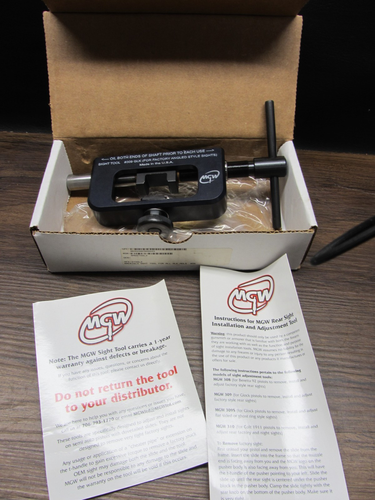 MGW 309 Sight Pusher Adjustment Tool for Glocks for angled sights