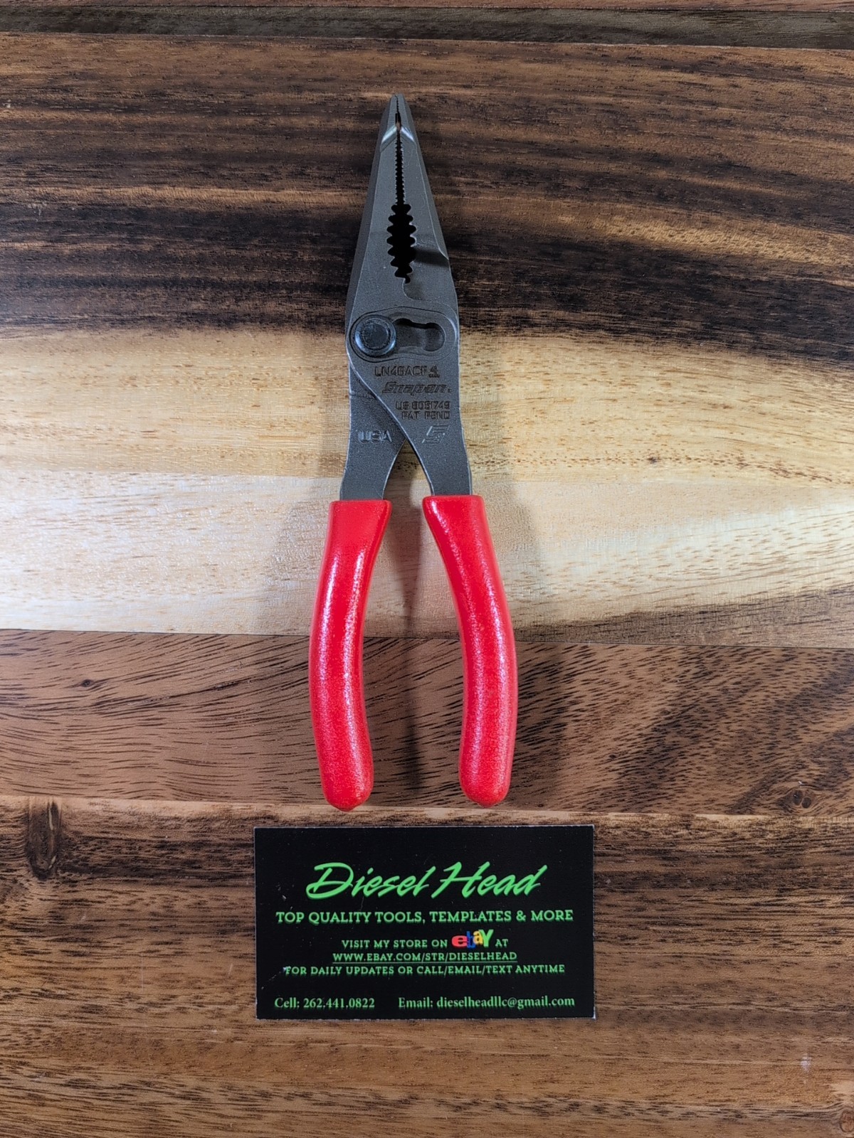 *NEW Snap On Tools LN46ACF 9" Needle Nose/Slip-Joint Combo RED Soft Grip Pliers