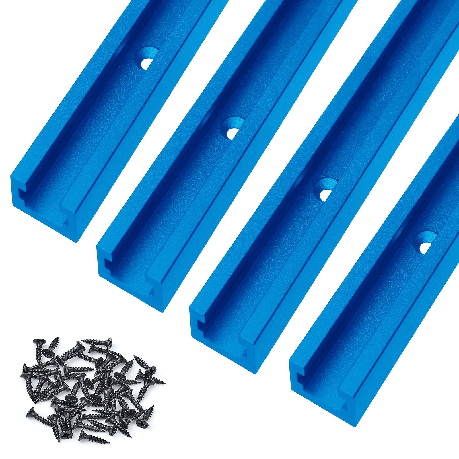 4 PCS Blue Aluminum 48 Inch TTrack DoubleCut Woodworking Table Jigs Kit
