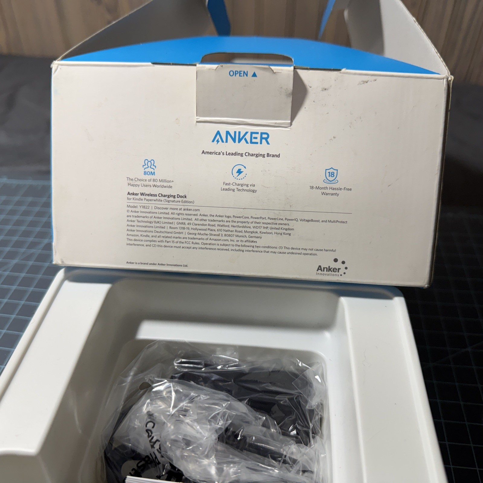 Anker Wireless Charging Dock for Kindle Paperwhite Y1822 Open Box