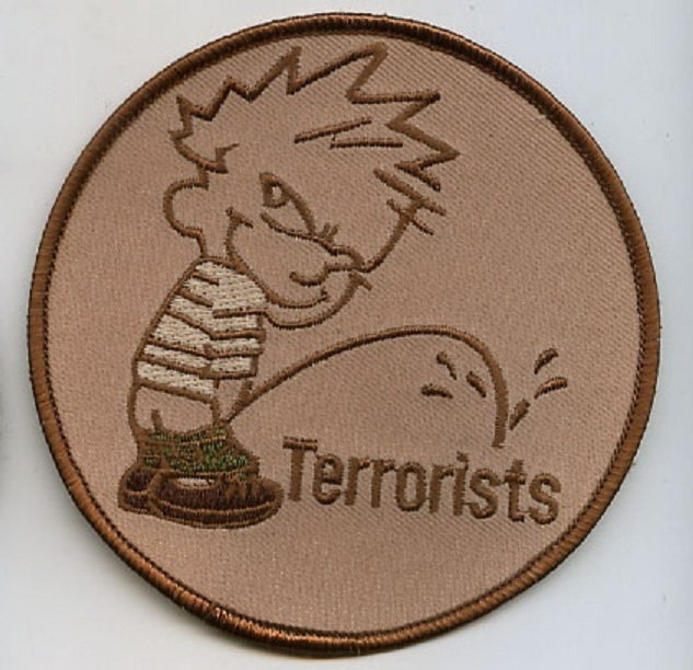 DASH BASHER GREEN BERETS RANGERS MARSOC vêlkrö PATCH: Calvin Pee on Terrorist