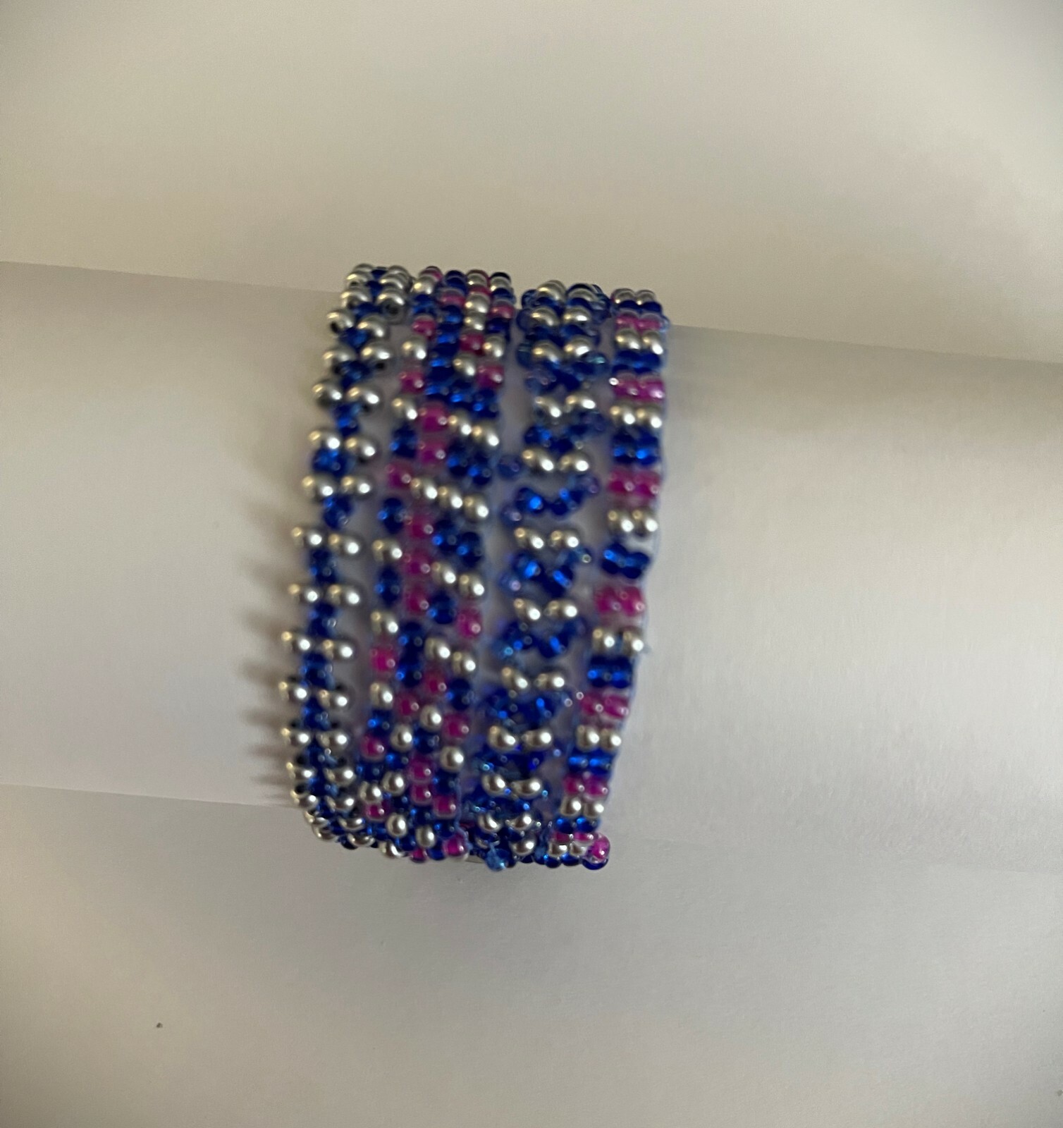 Handmade 4 Strand Dragonfly Beaded Bracelet 7 inches