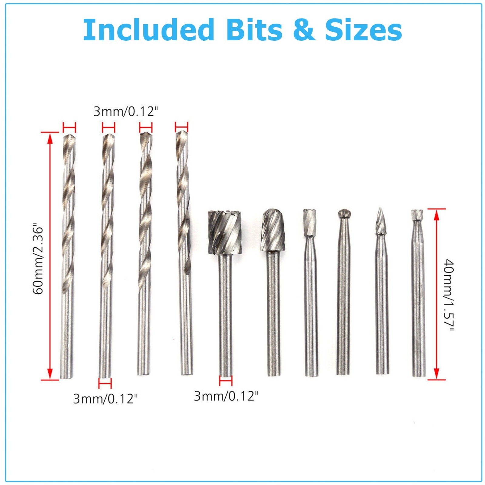 Dremel Rotary Multi Tool Cutting Guide HSS Router Drill Bits Set Attachment Kit