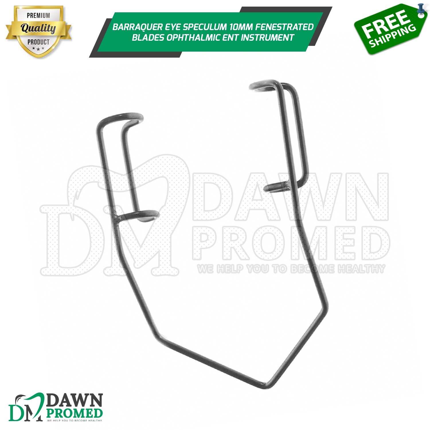 Barraquer Eye Speculum 10mm Fenestrated Blades Ophthalmic ENT Inst German Grade