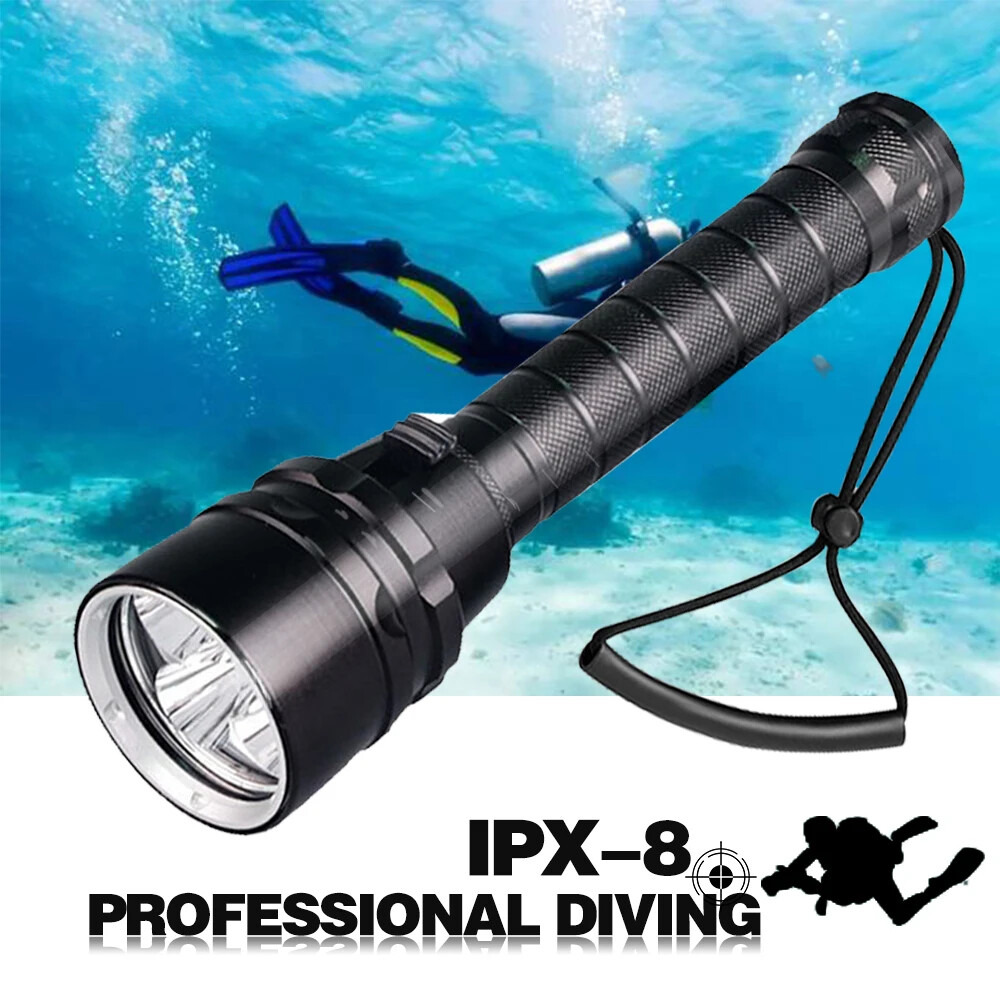 290000lm 5* LED Diving Flashlight Torch Scuba UnderWater Lantern Light