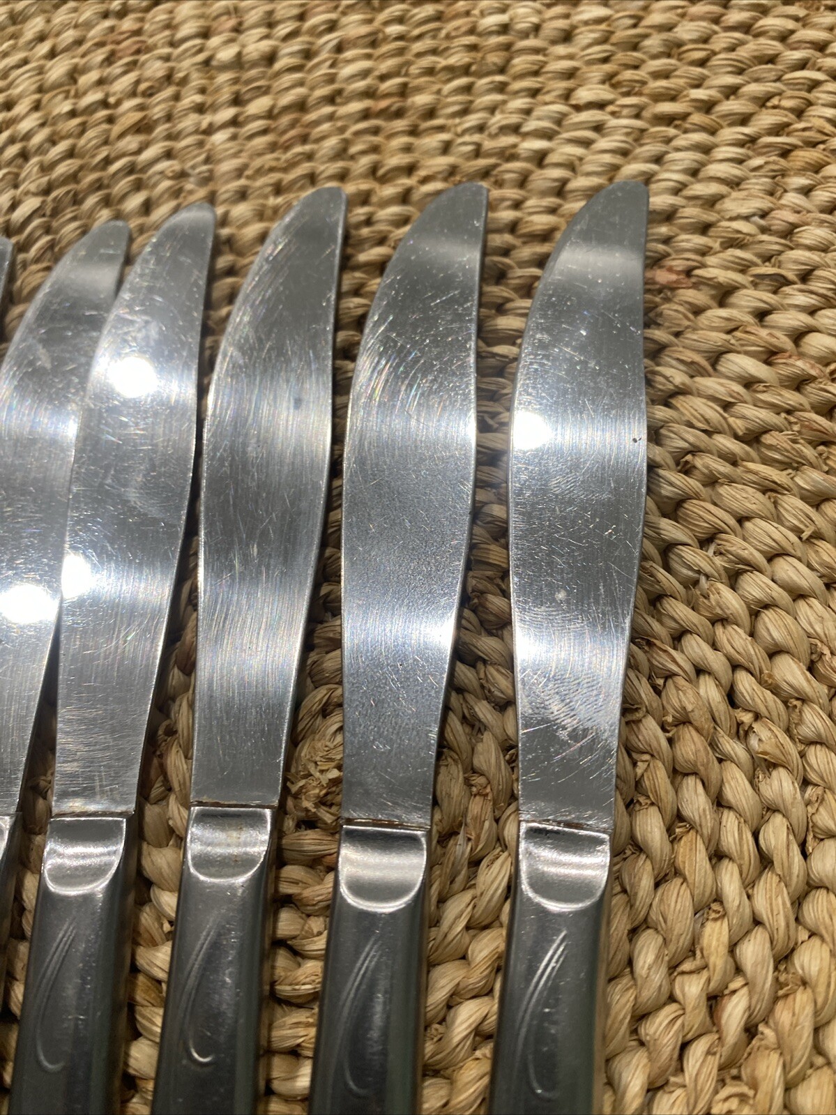 6 ISCO International Silver USA Dinner Knives Flatware
