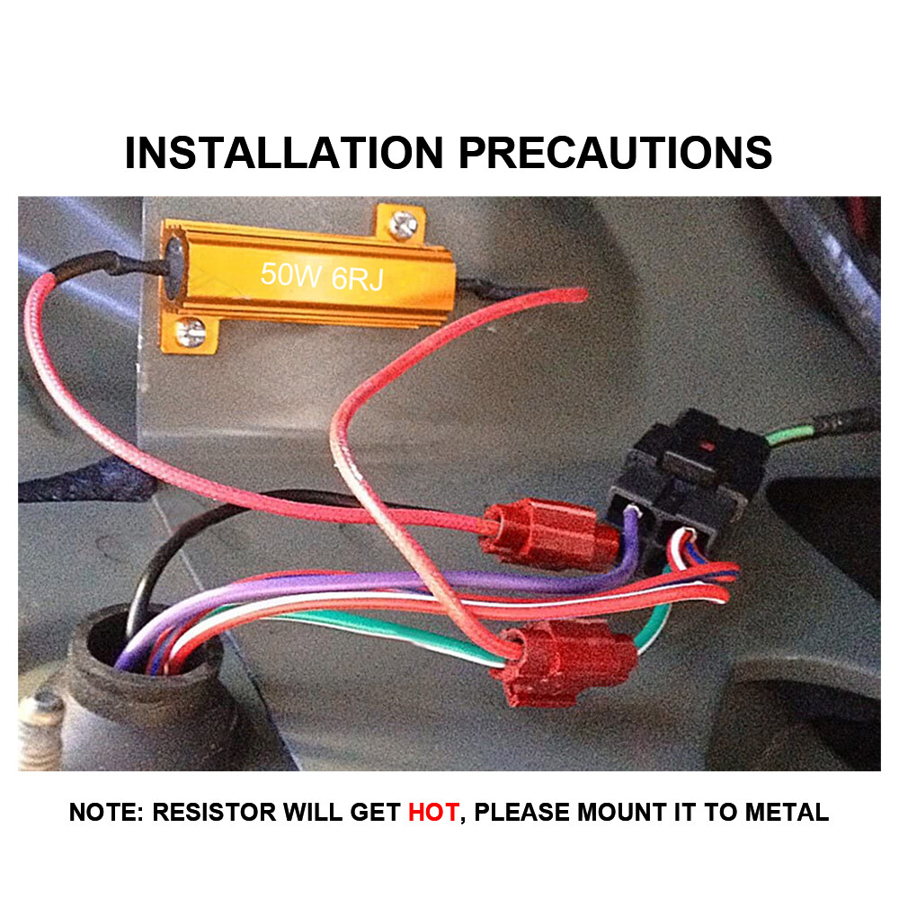 2pcs Load Resistor 50W 6RJ 6ohm LED Decoder FIX Hyper Flash Turn Signal Blinker