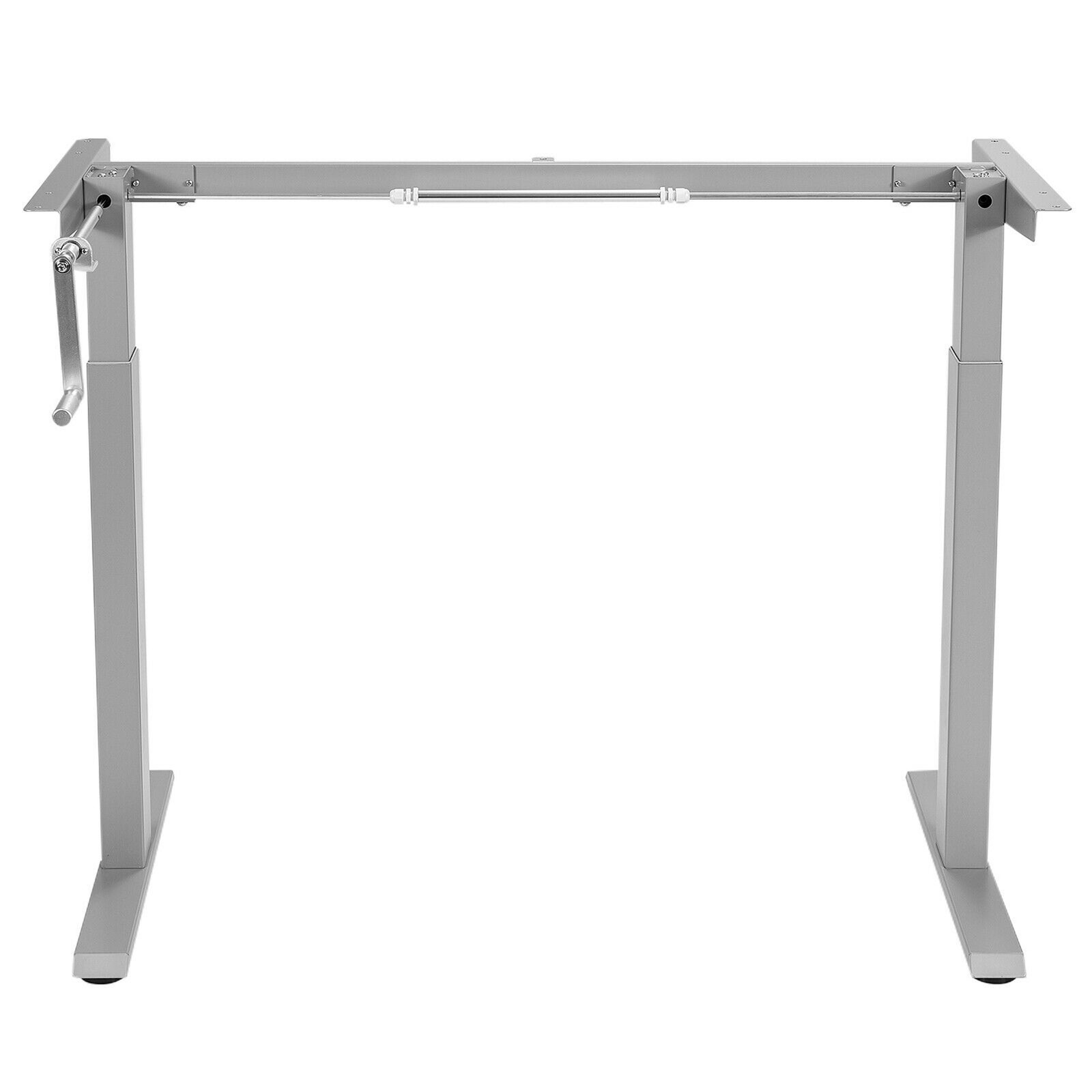Hand Crank Sit to Stand Desk Frame Height Adjustable Standing Base Grey
