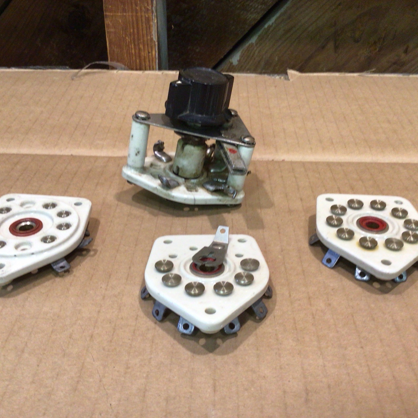 Vintage Ceramic 10-Position RF Rotary Switch Wafers & Selector Assembly