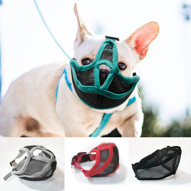Adjustable Pet Dog Mask Bark Bite Mesh Mouth Muzzle Grooming Anti Stop Chewing ↲