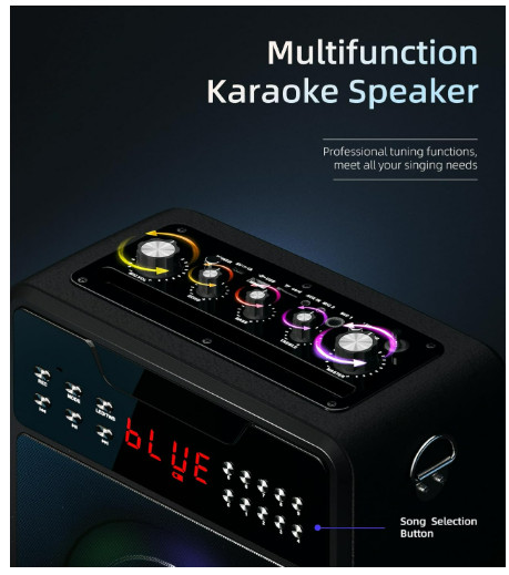 Sonida Karaoke Machine with 2 Wireless Microphones, Bluetooth Speaker