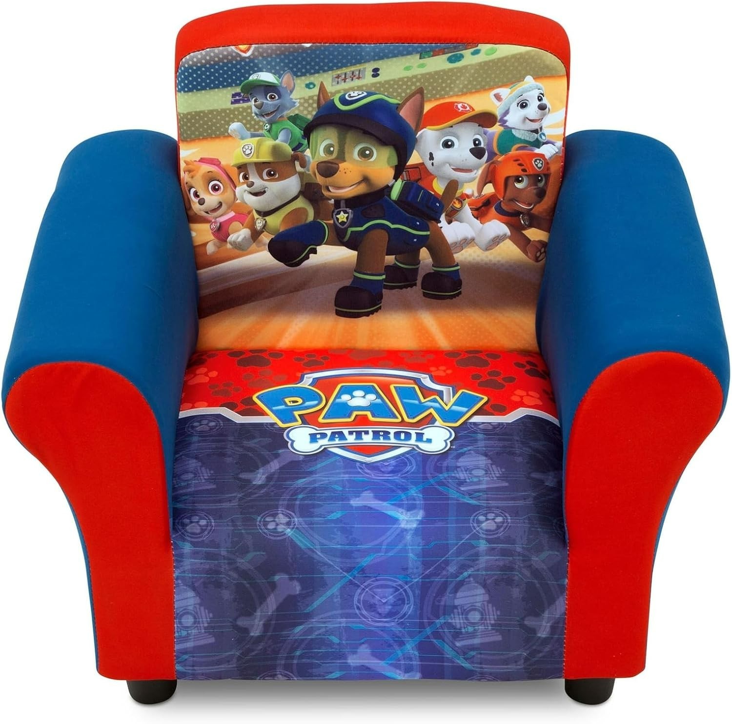 Upholstered Chair with PAW Patrol Graphics, Wood Frame, Plush Foam Padding, Side
