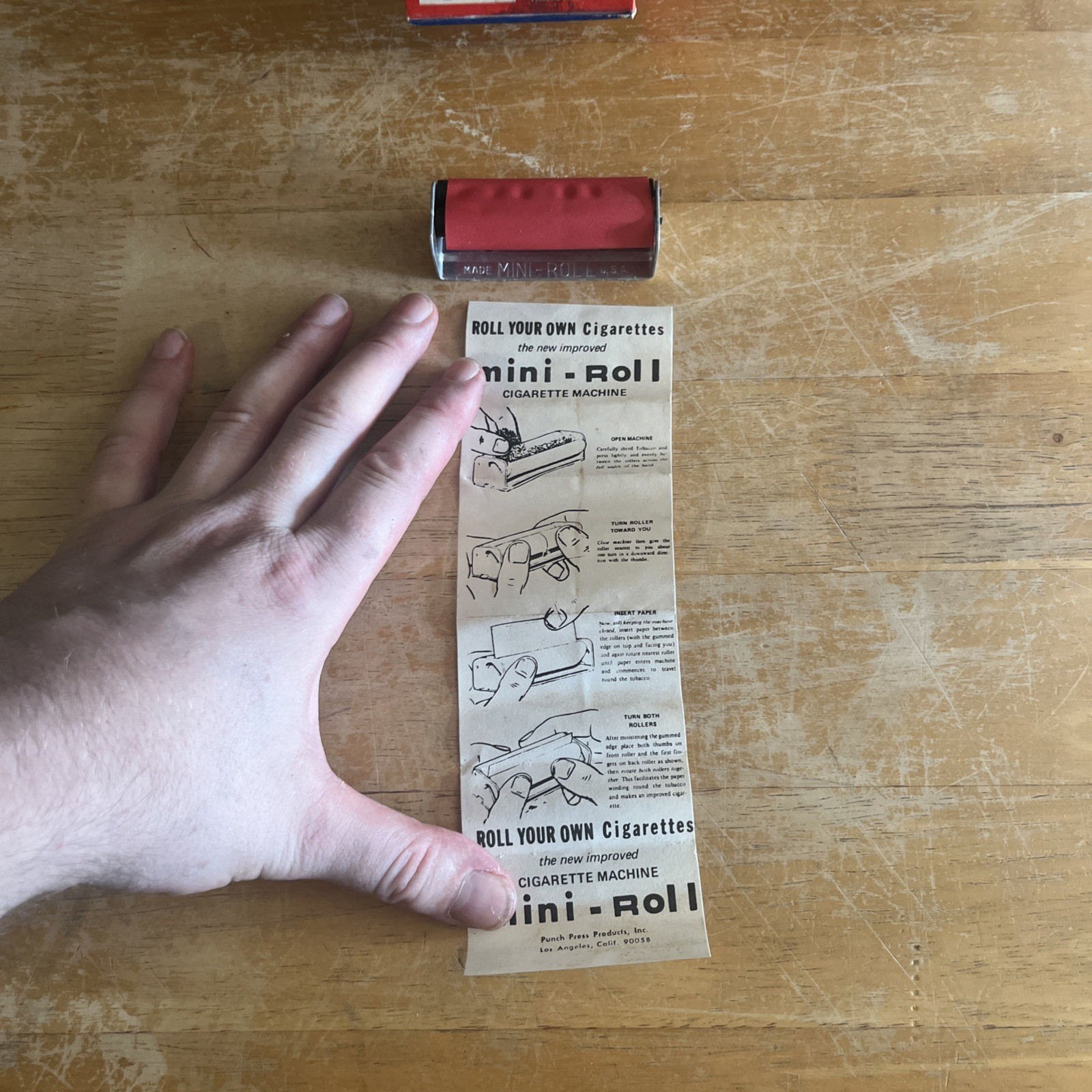 Vintage Mini Roll Cigarette Rolling Machine NOS