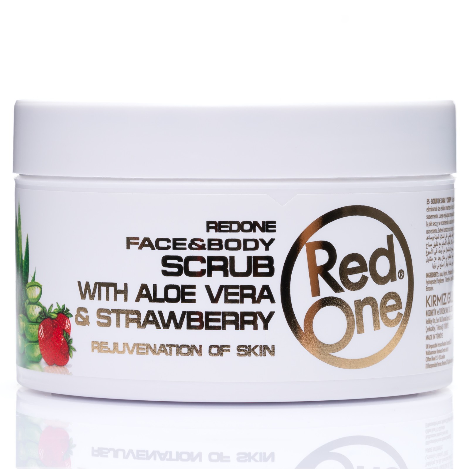RedOne Face & Body Scrub 400ml (13.52 fl oz) | Aloe Vera & Strawberry Skin Renew