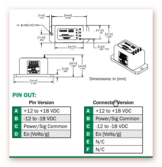 Jewell Instruments LCA-100 2G Series Inclinometer inclinometer SEE DETALIS