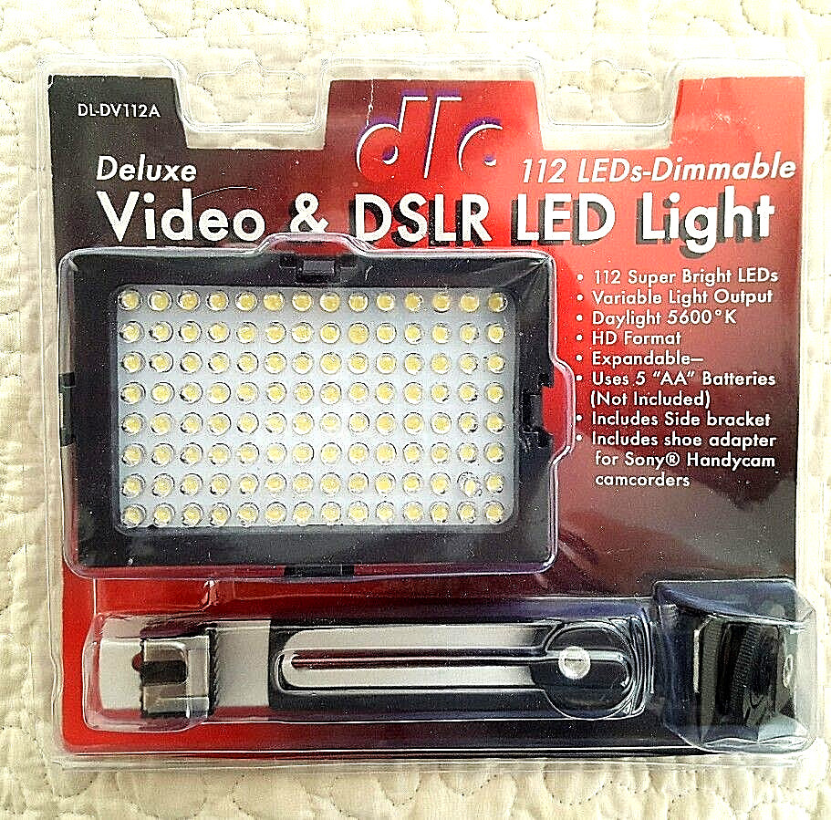 Deluxe Video and DSLR LED Light Kit, 112 LED's Dimmable - Brand New