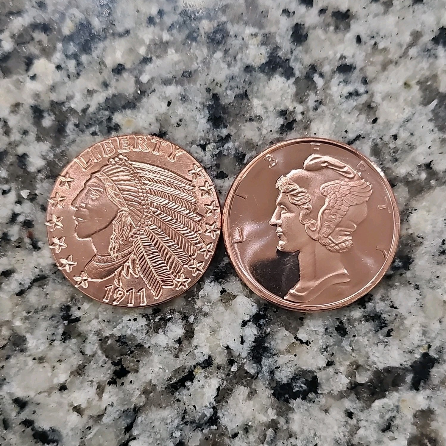 Copper .999 Fine Fantasy Issue Coin Liberty 1911 & Eagle Design Collectible