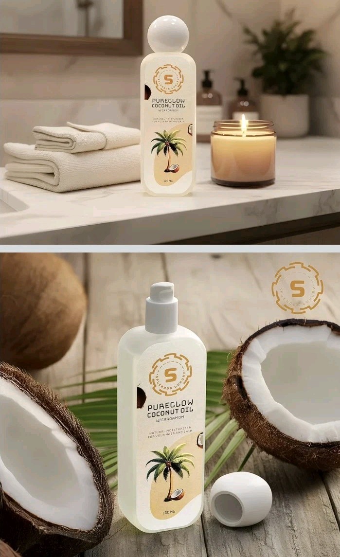 4.1 oz. Coconut Carrier Oil Natural Moisturizer Skin & Hair From Hainan Coconut