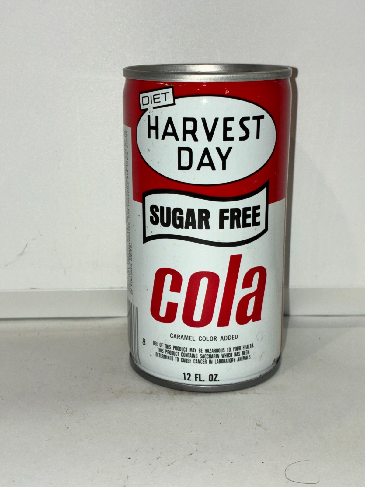 Diet Harvest Day Sugar Free Soda can, crimped, bar code, bottom opened