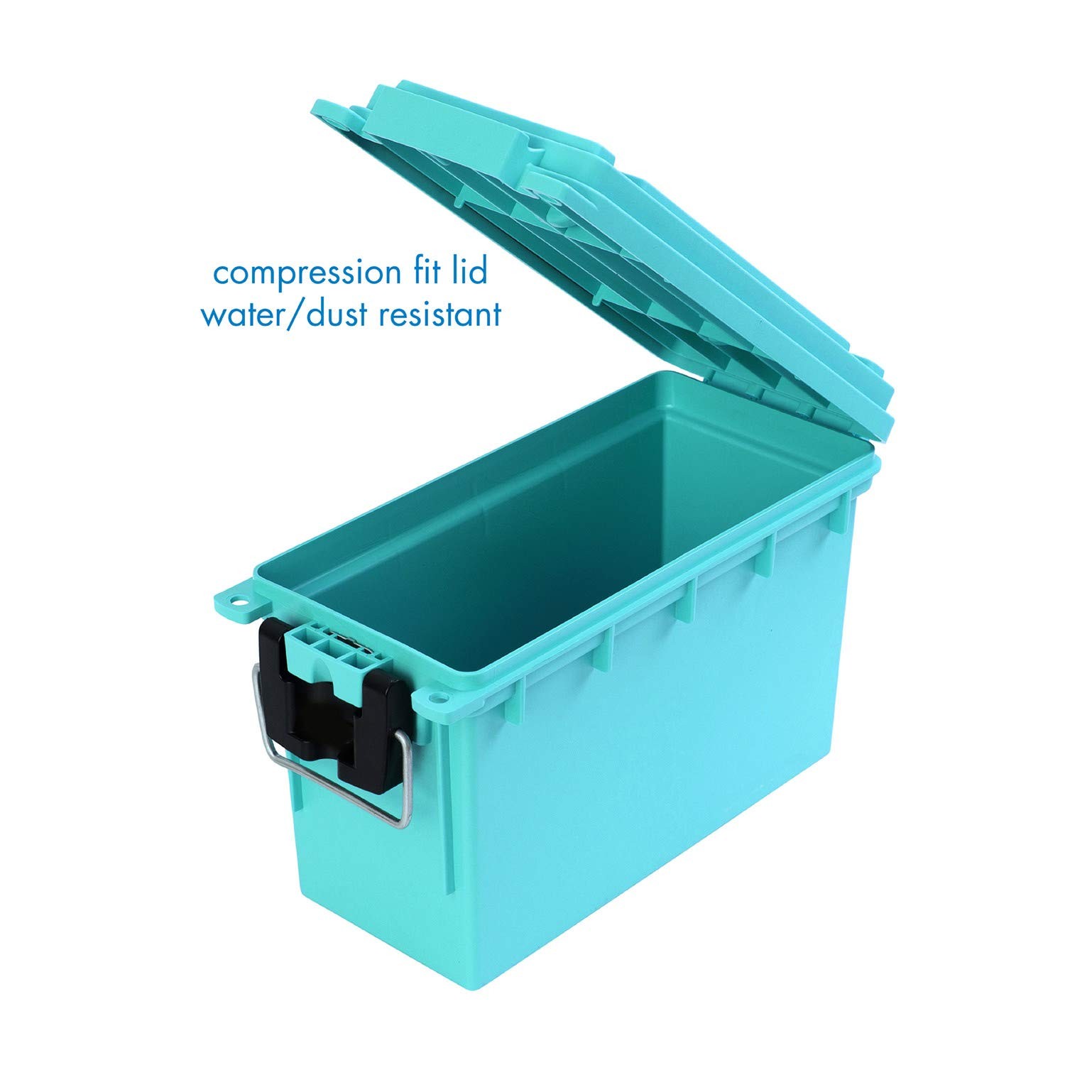 Logix Stackable Craft Storage Box with Handle, Locking Art Supply Frost, Teal