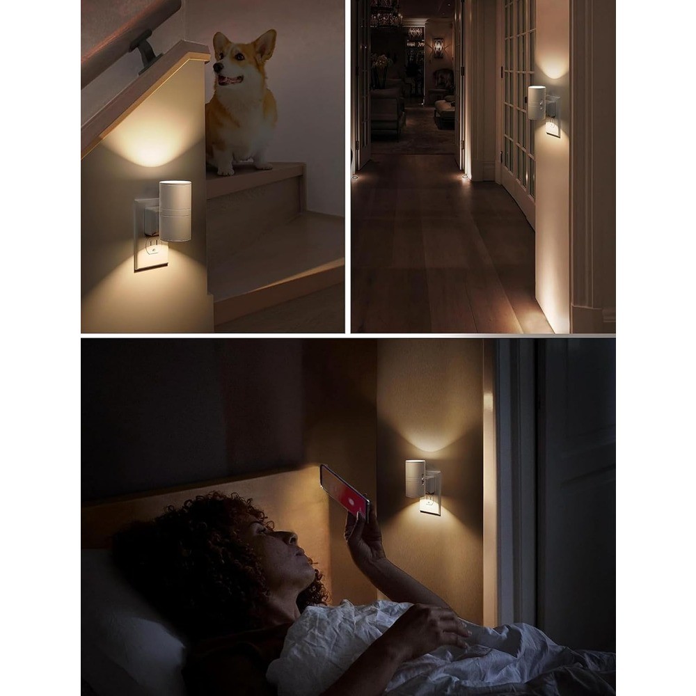 Night Light Plug in, Night Lights Plug into Wall, Light Sensor, 0-100LM Soft