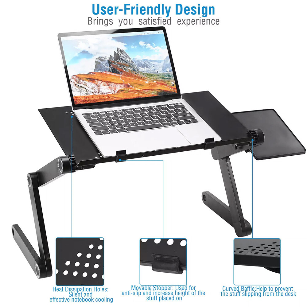 New 360° Adjustable Laptop Table Stand Lap Sofa Bed Tray Computer Notebook Desk