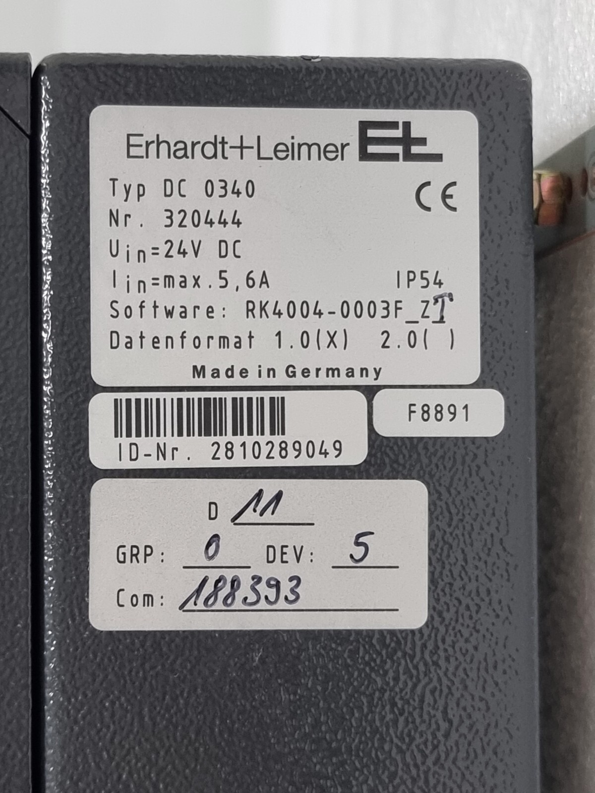 Erhardt + Leimer DC 0340 POSITION CONTROLLER