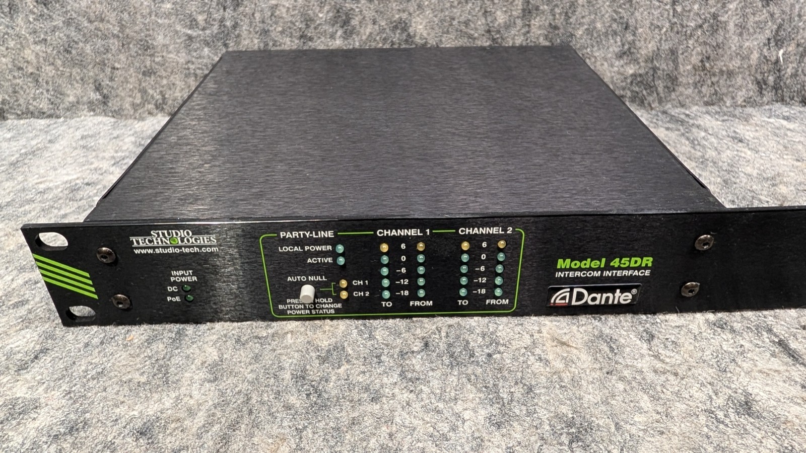Studio Technologies Model 45DR Dante Intercom Interface with Rack Mount Kit