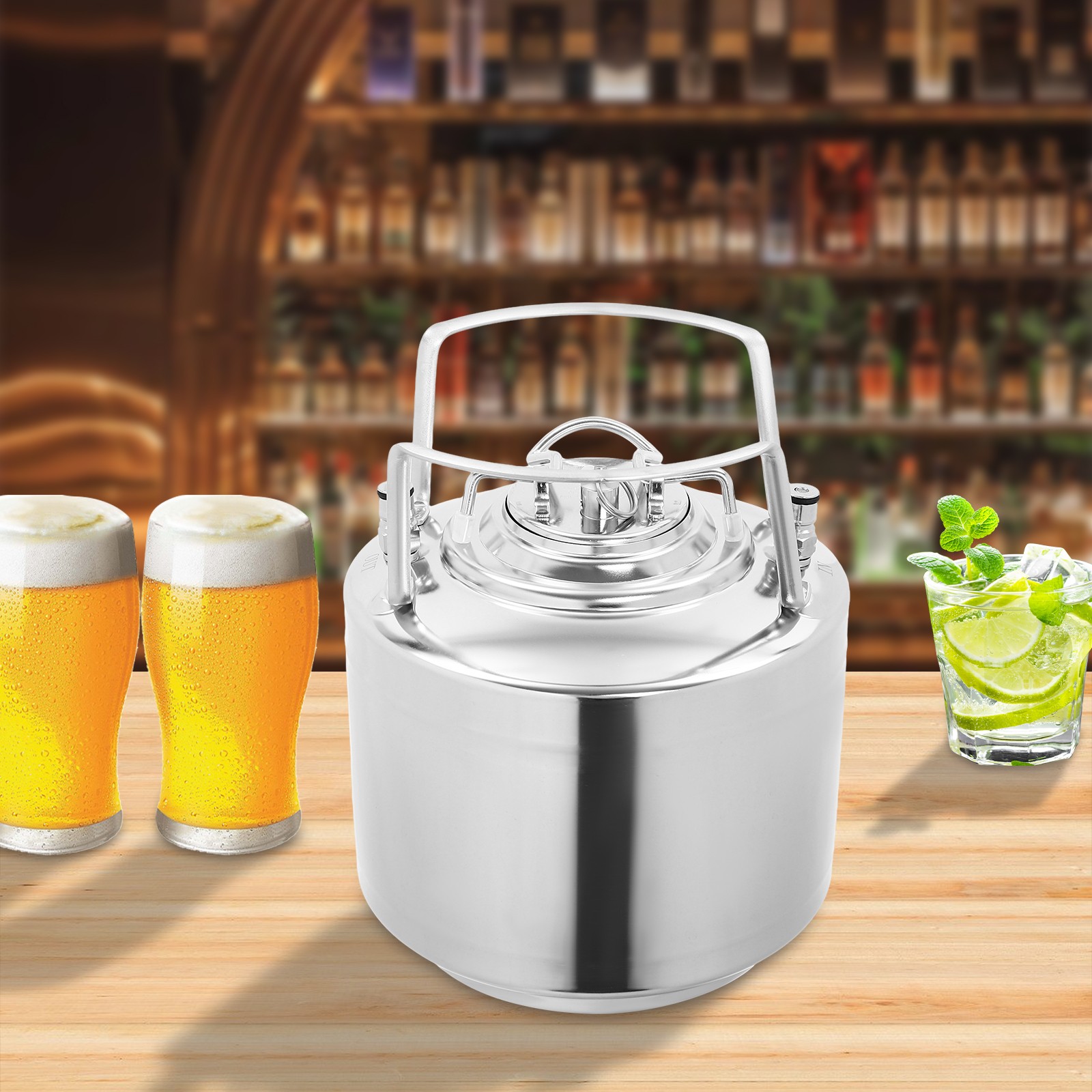 6L Mini Ball Lock Keg 304 Stainless Steel Home Brewing Keg Beer Brewing Keg NEW