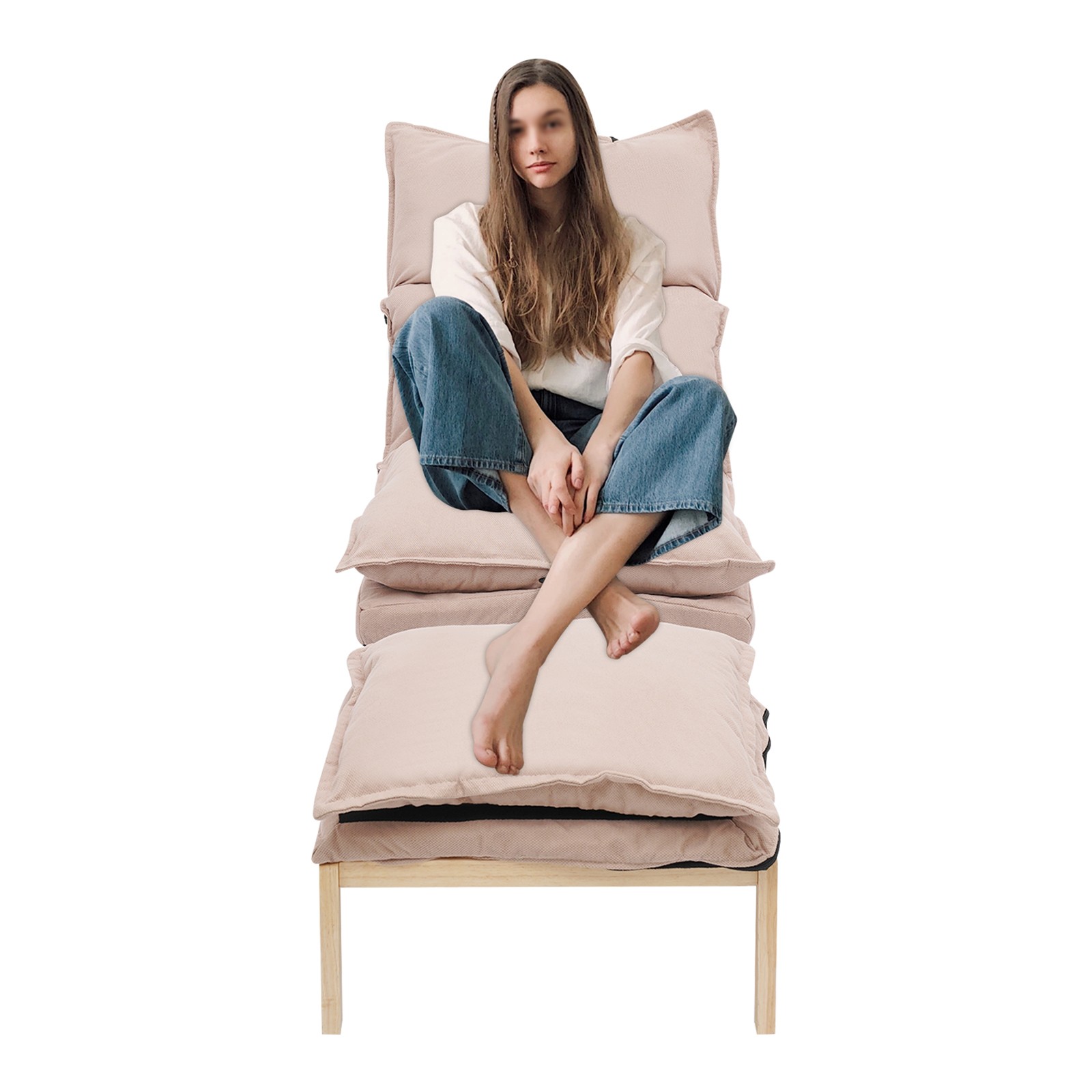 Lounge Chair, Single Lazy Sofa Leisure Balcony Adjustable Recliner USA