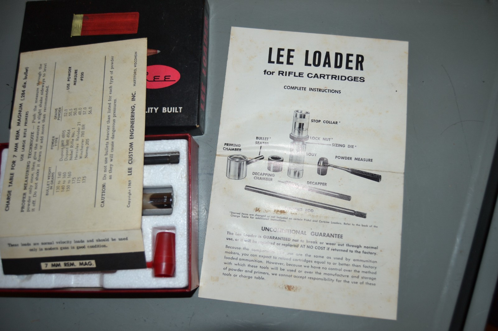 LEE LOADER COMPLETE RELOADING TOOL 7MM REM. MAG. HANDLOAD RANGE DIE SET RELOAD