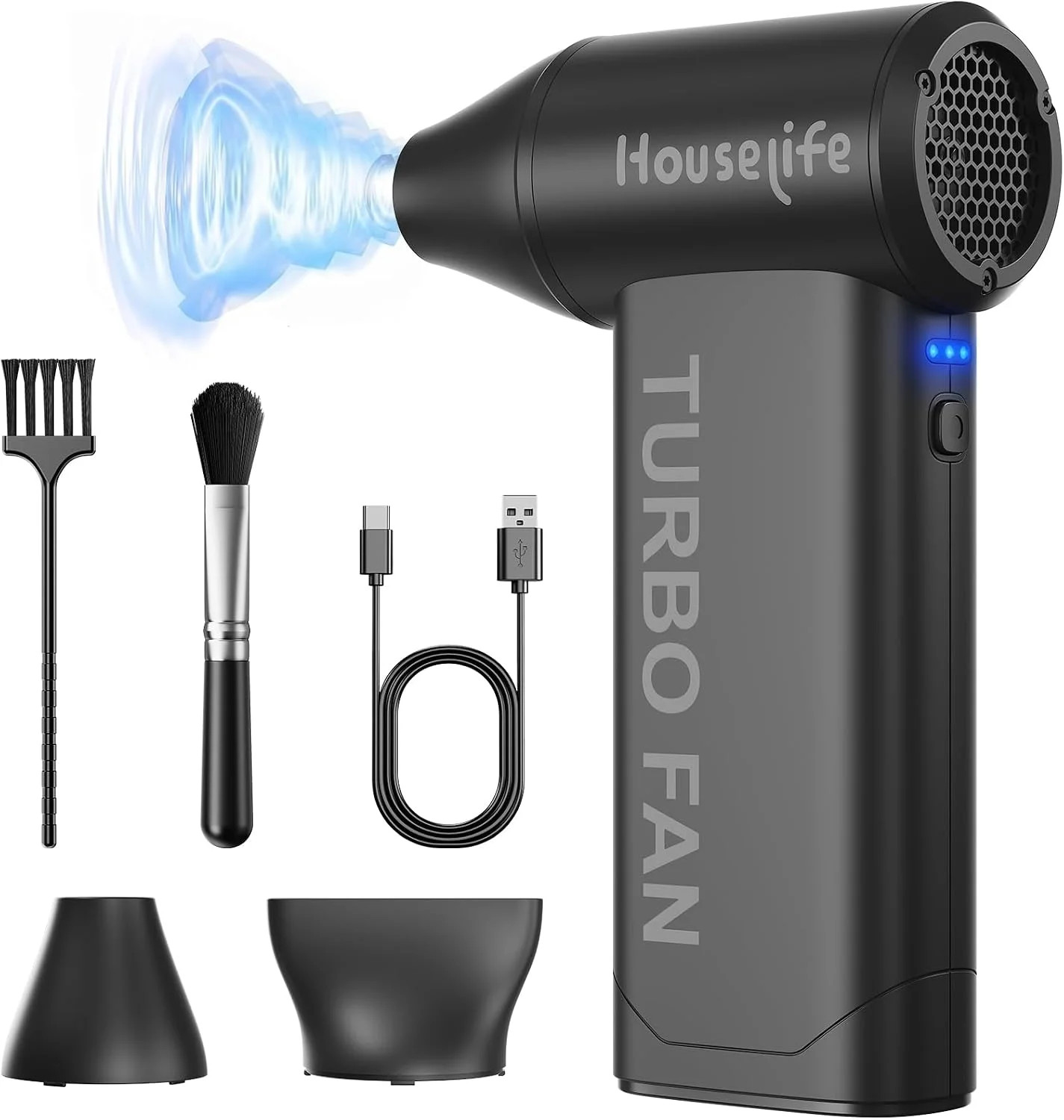 Compressed Air Duster for Computers Keyboard Cleaning | 150,000 RPM Brushless Mi