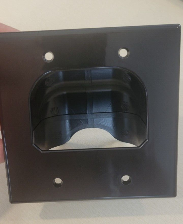 NEW 5 pack of 2 gang low voltage pass through plates w/ screws  Black