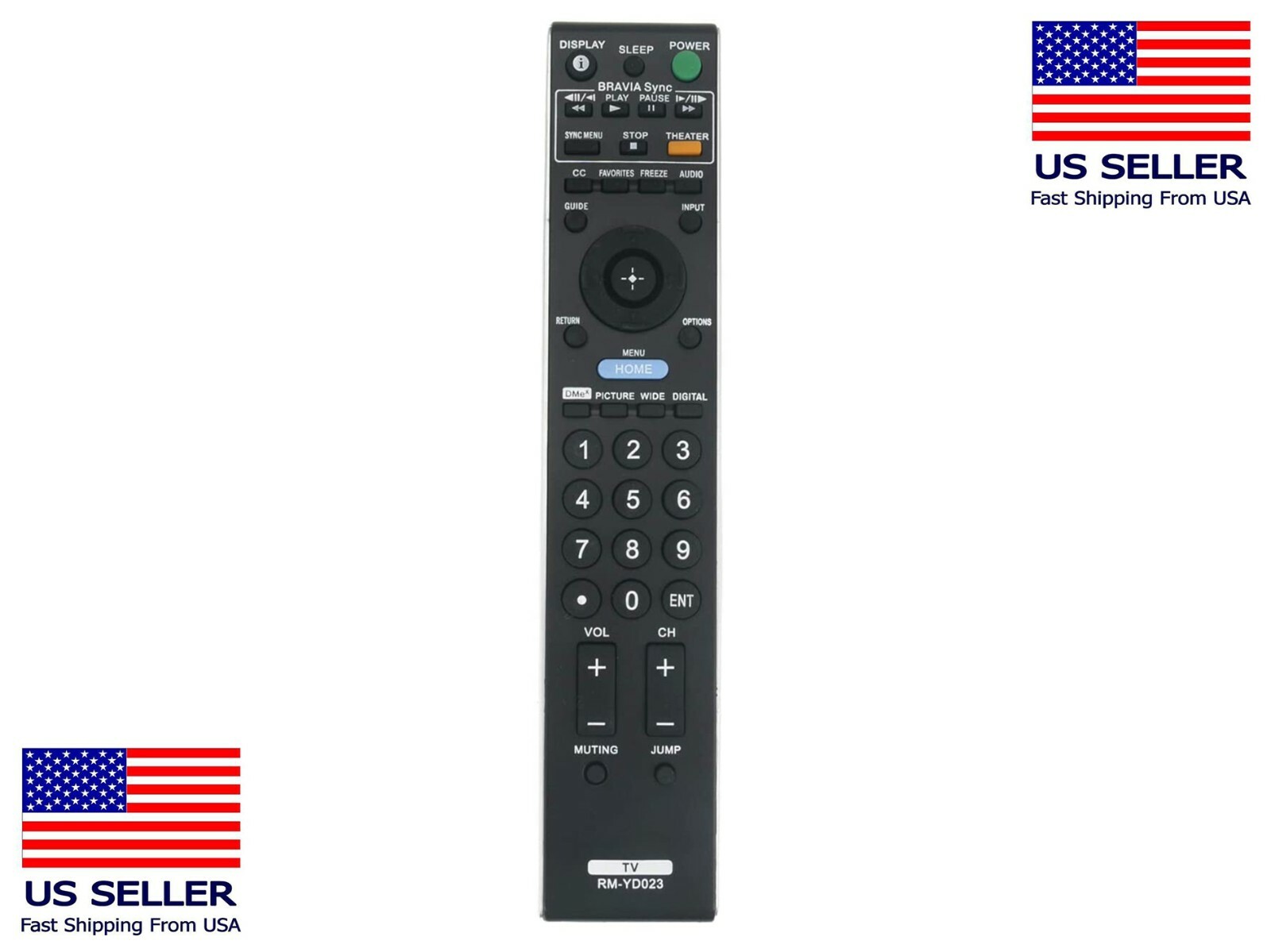 New RM-YD023 Replacement Remote for Sony TV KDL-52WL140 KDL-37XBR6 KDL-46W4150