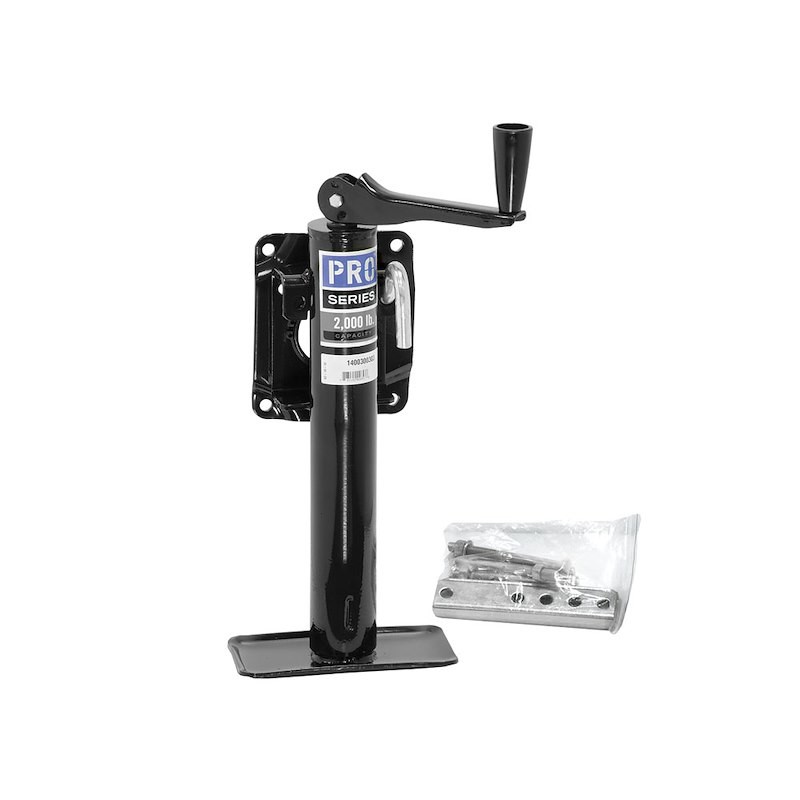 Pro Series 1400300303 Trailer Tongue Jack; Topwind; Manual Retaining Ring Swivel