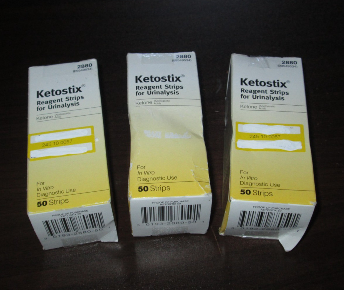 3 Box Ketostix Reagent Strips for Ketones Urinalysis Fast Test 150 Strips Total