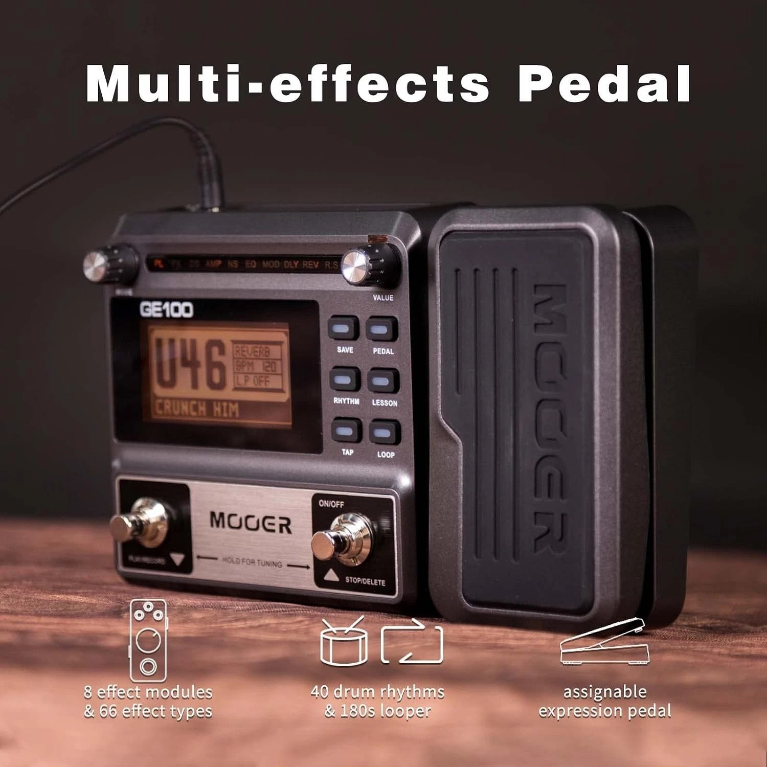 GE100 Multi-Effects Guitar Pedal 80 Presets, 66 Effects