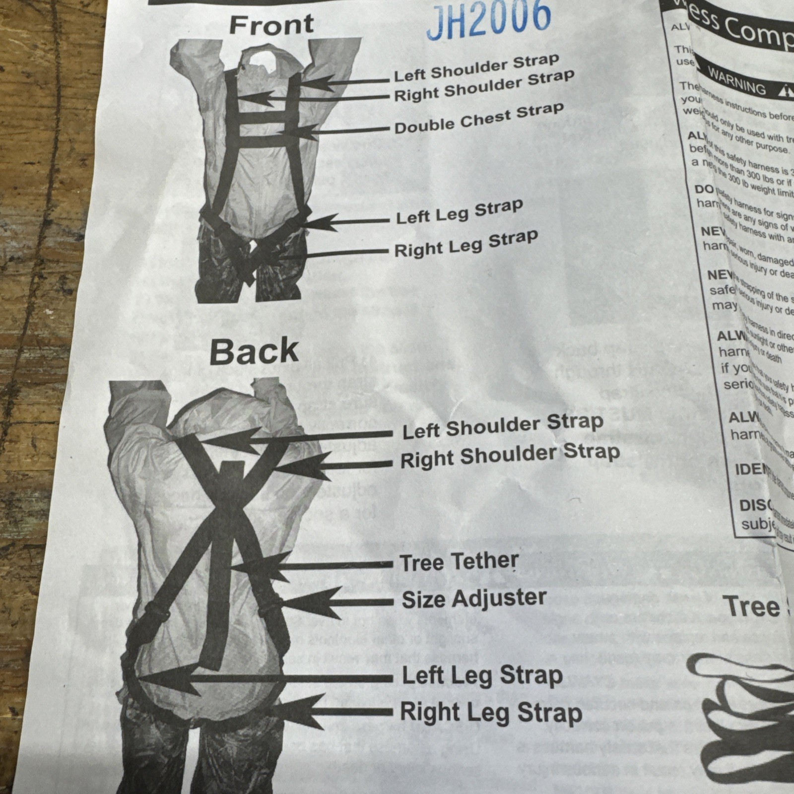 Full Body Harness For Climbing Tree Stands 300 Lb Limit