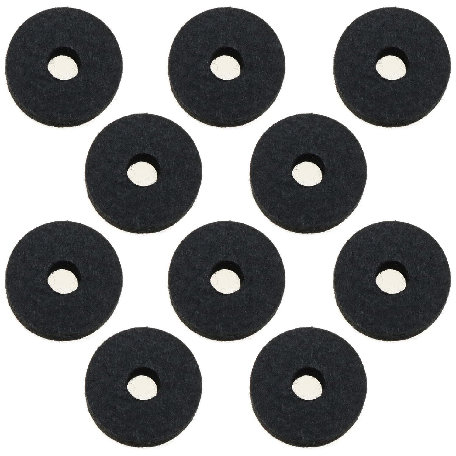 LUORNG 10pcs Cymbal Stand Felt Washer 1.38x0.59" Black Round Hi Hat Clutch...