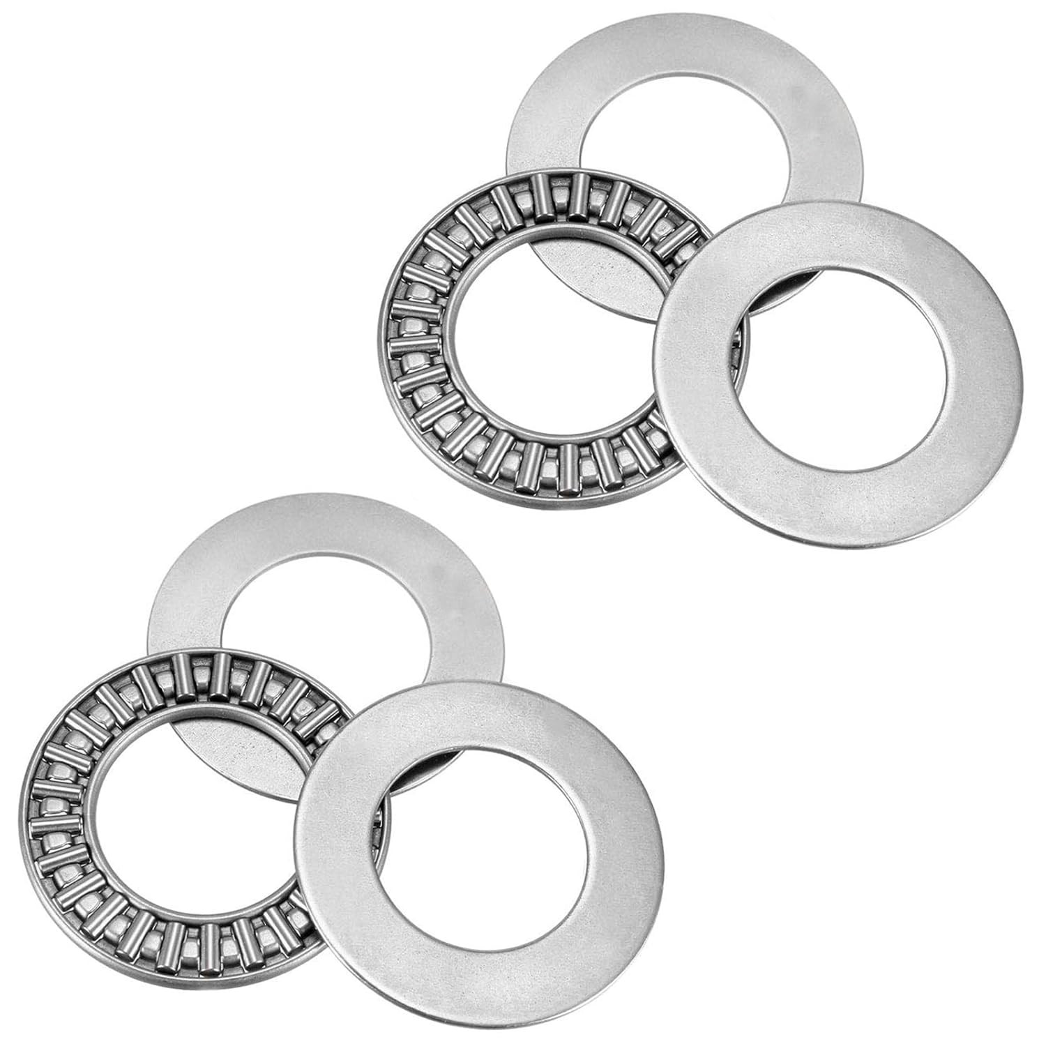 2 Sets AXK2035 Thrust Needle Roller Bearing with Washers, 20 Mm Bore, 35 Mm OD,